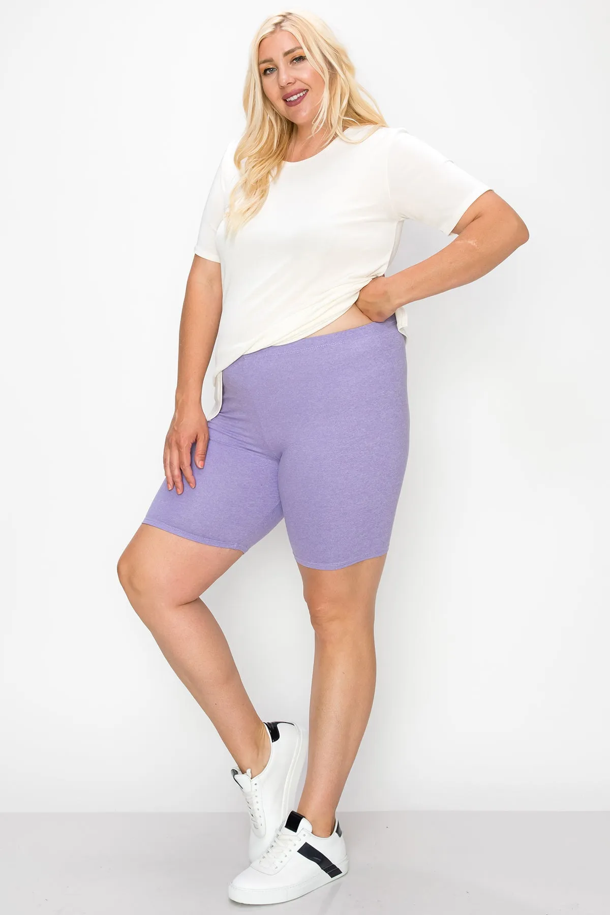 Women's Plus Size High Waist Biker Shorts Pants