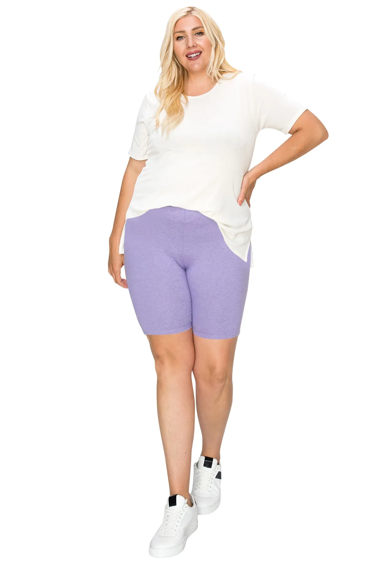 Women's Plus Size High Waist Biker Shorts Pants