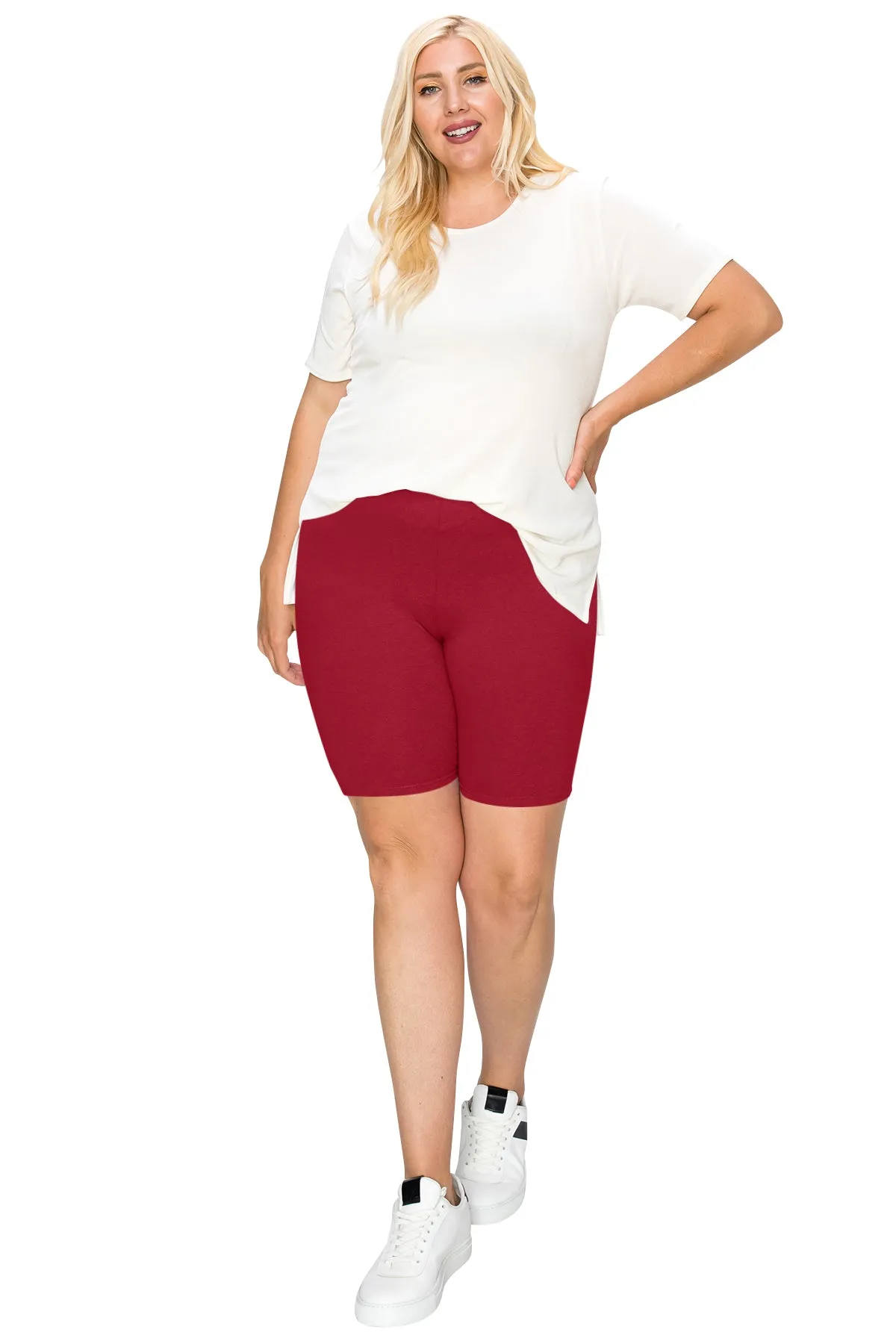 Women's Plus Size High Waist Biker Shorts Pants