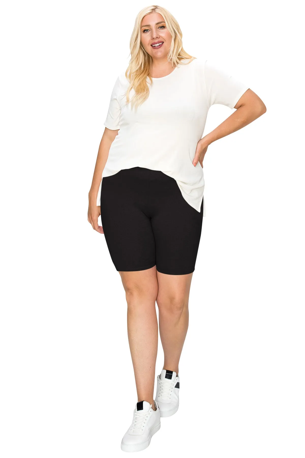 Women's Plus Size High Waist Biker Shorts Pants