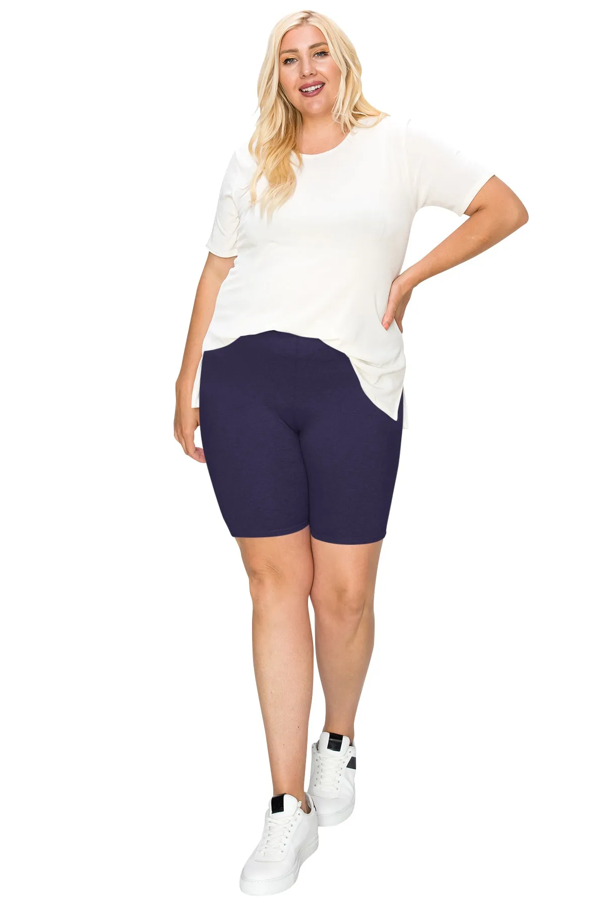 Women's Plus Size High Waist Biker Shorts Pants