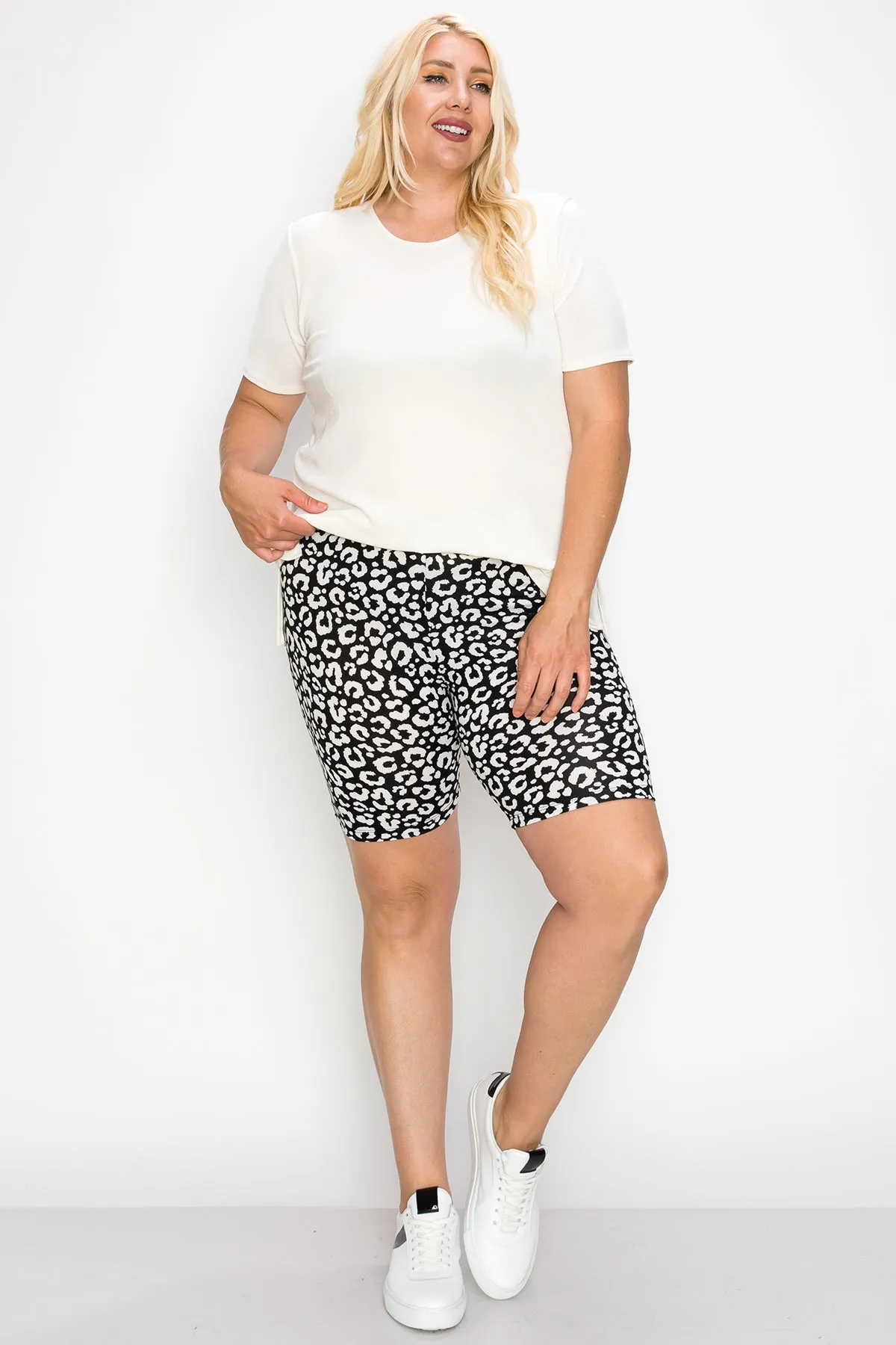 Women's Plus Size High Waist Biker Shorts Pants