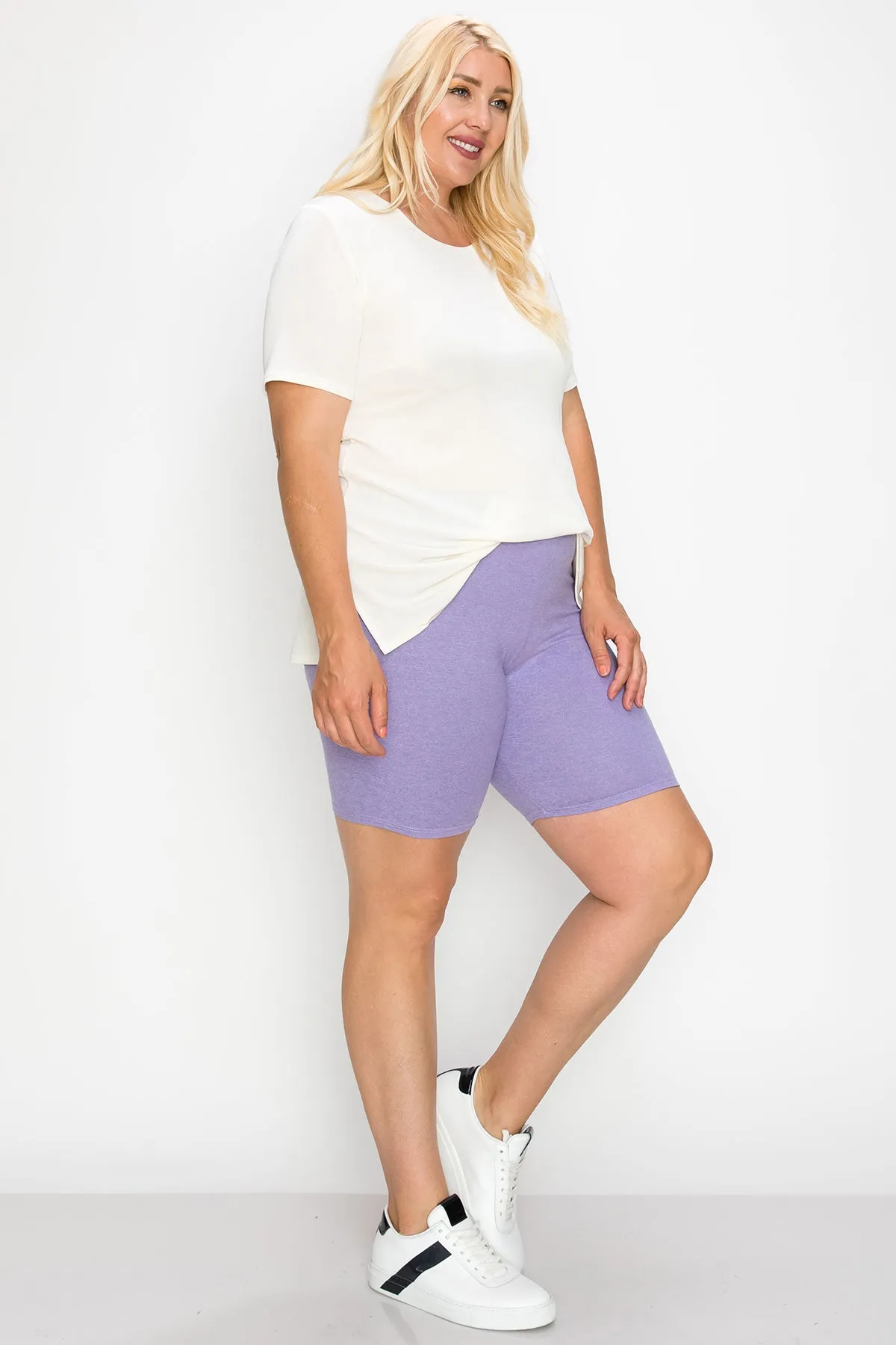 Women's Plus Size High Waist Biker Shorts Pants