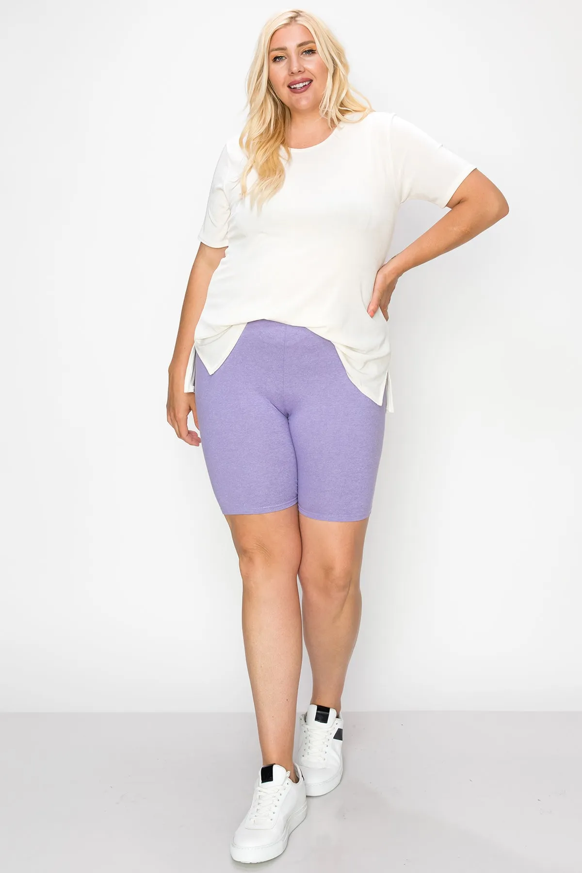 Women's Plus Size High Waist Biker Shorts Pants