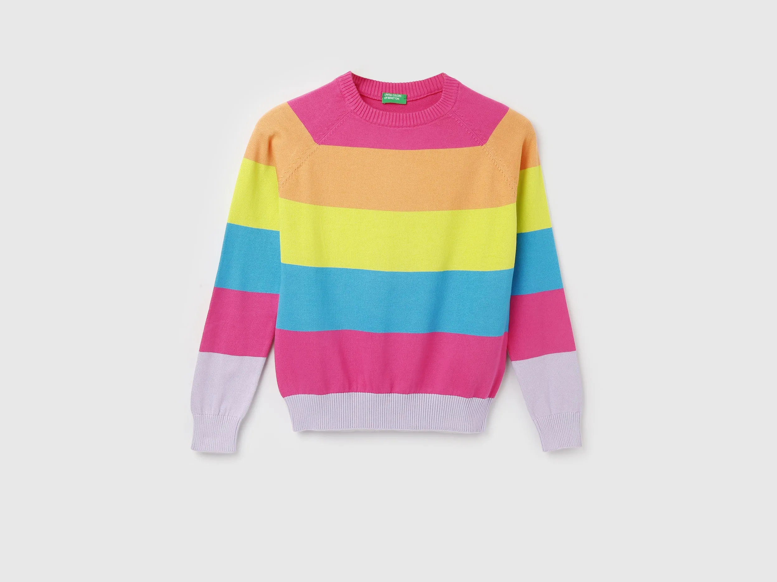 Women's Regular Fit Crew Neck Striped Sweaters