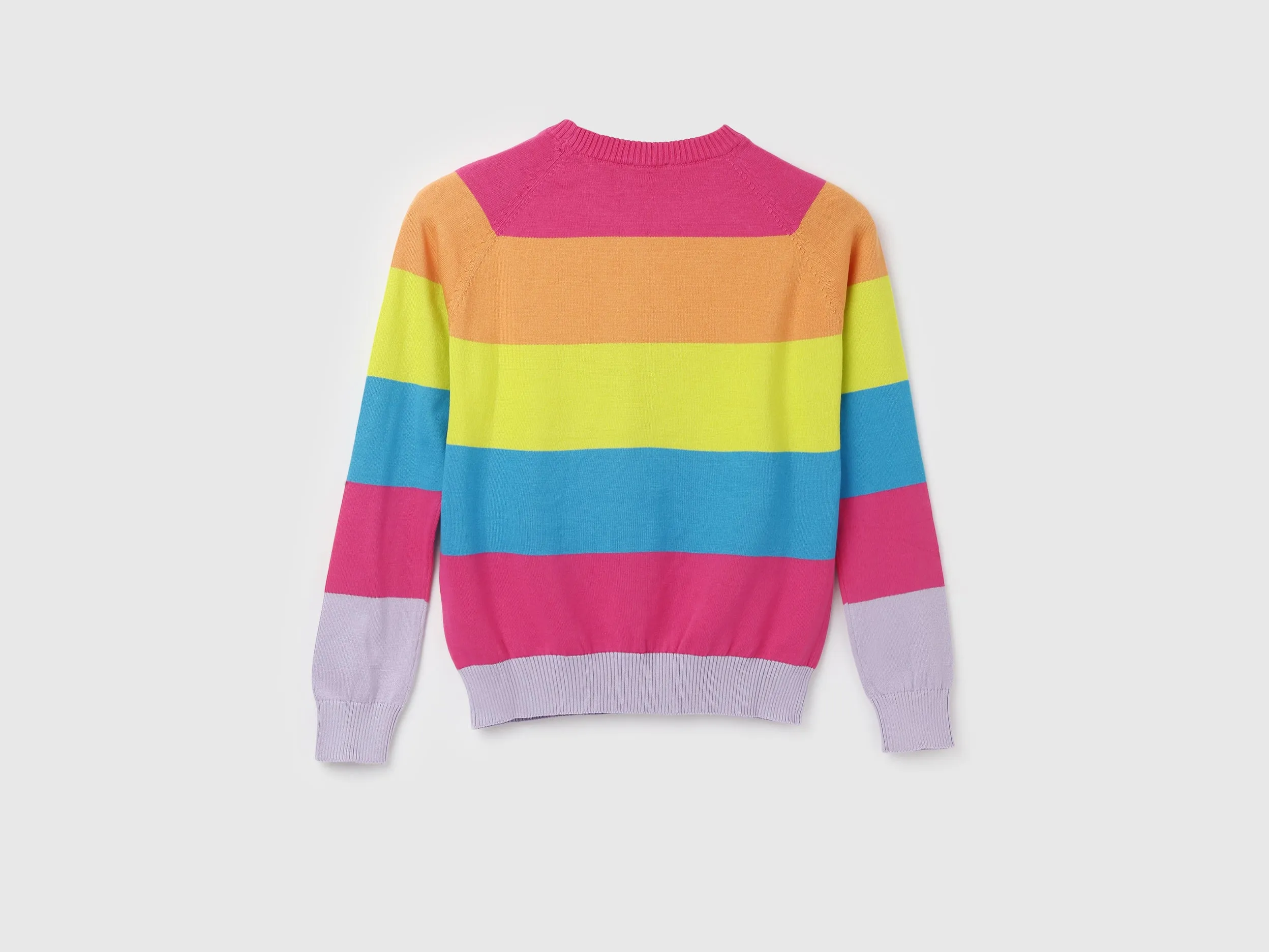 Women's Regular Fit Crew Neck Striped Sweaters
