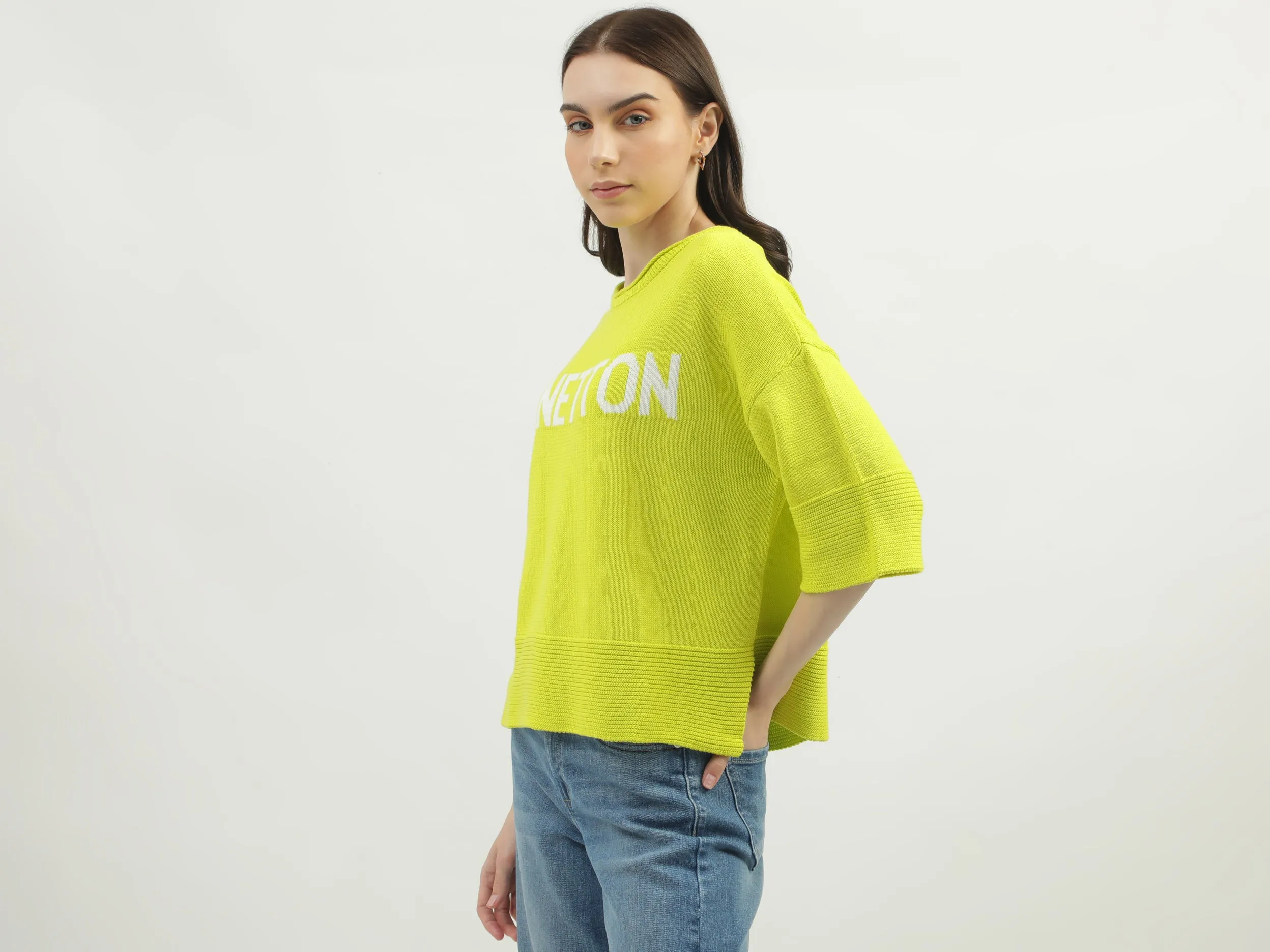 Women's Regular Fit Round Neck Knitted Sweaters