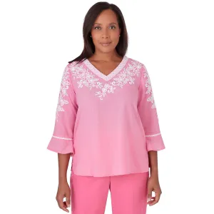 Women's V-Neck Embroidered Top - 51440