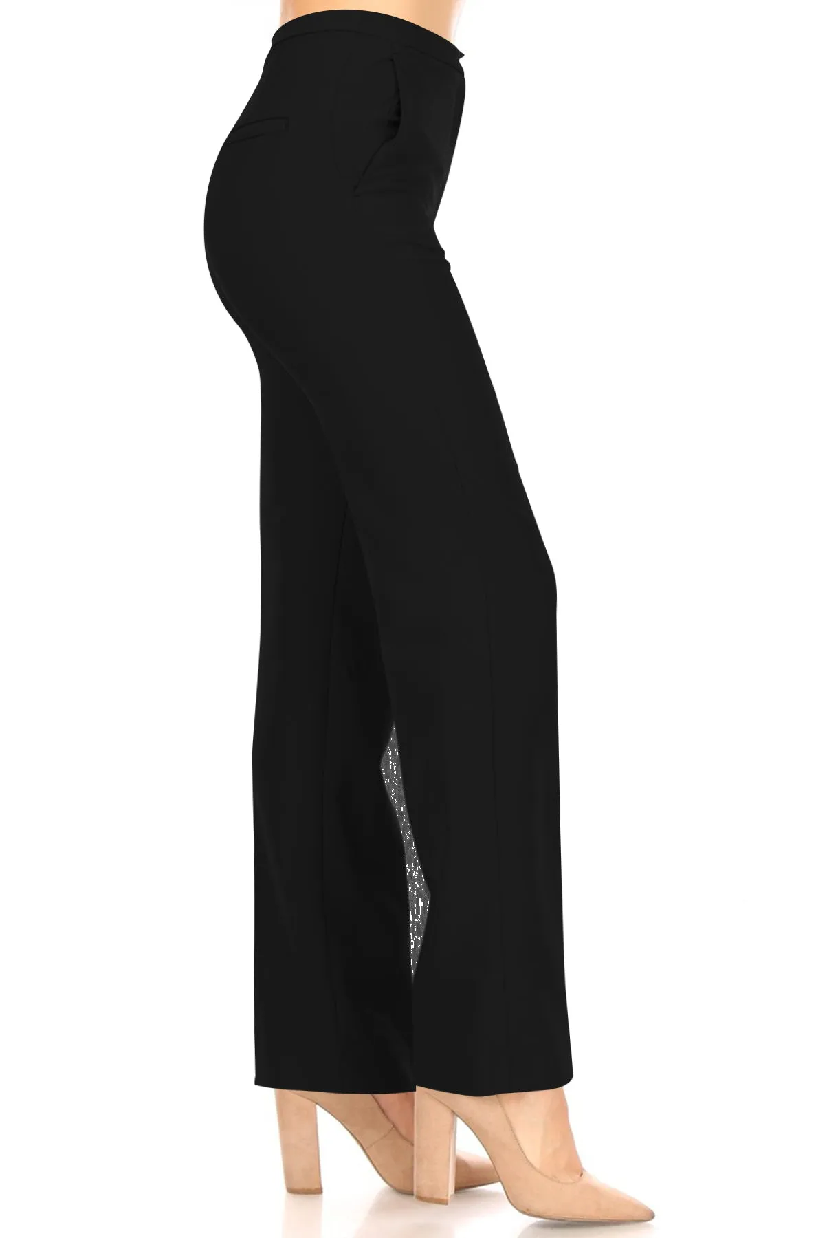 Women's Woven Solid Formal Long Pants