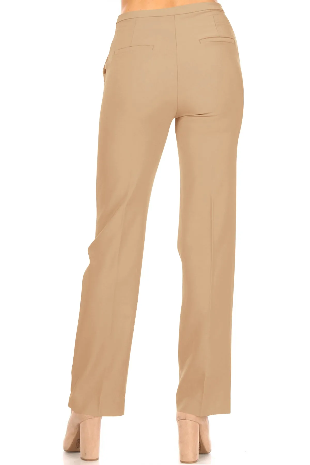 Women's Woven Solid Formal Long Pants
