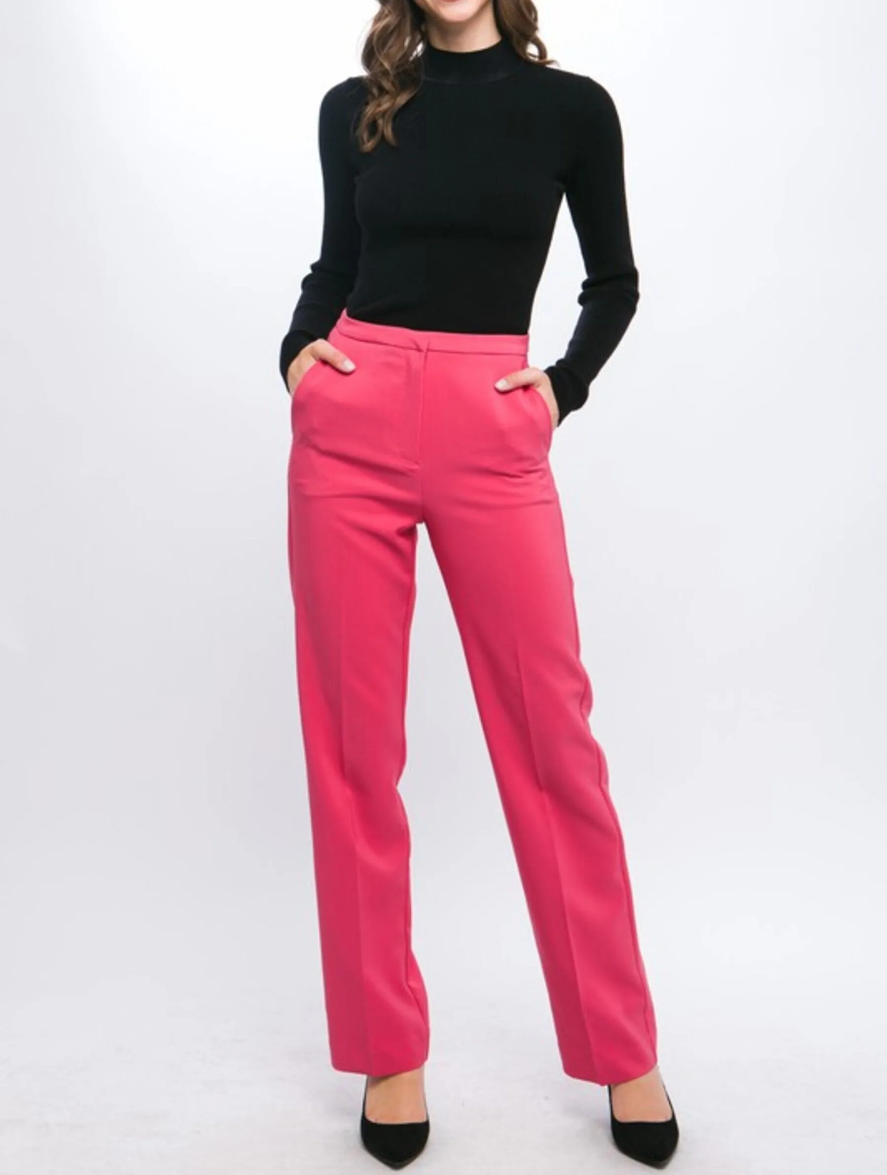 Women's Woven Solid Formal Long Pants