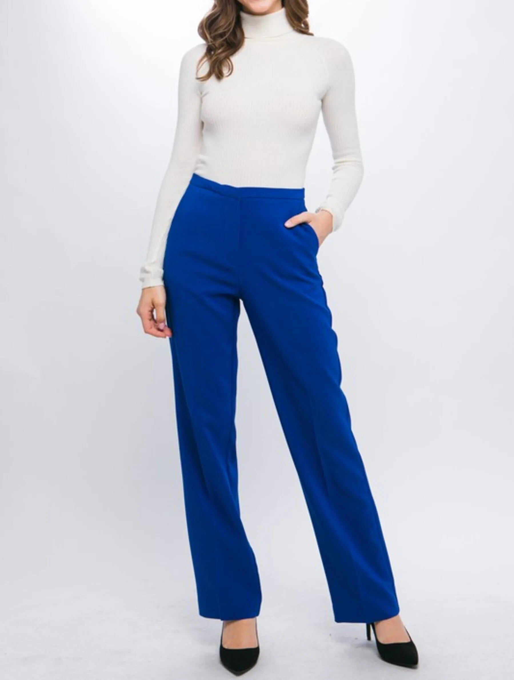 Women's Woven Solid Formal Long Pants