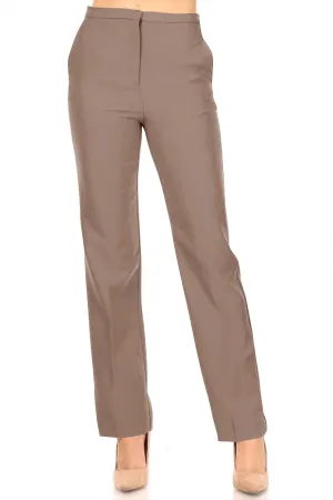 Women's Woven Solid Formal Long Pants