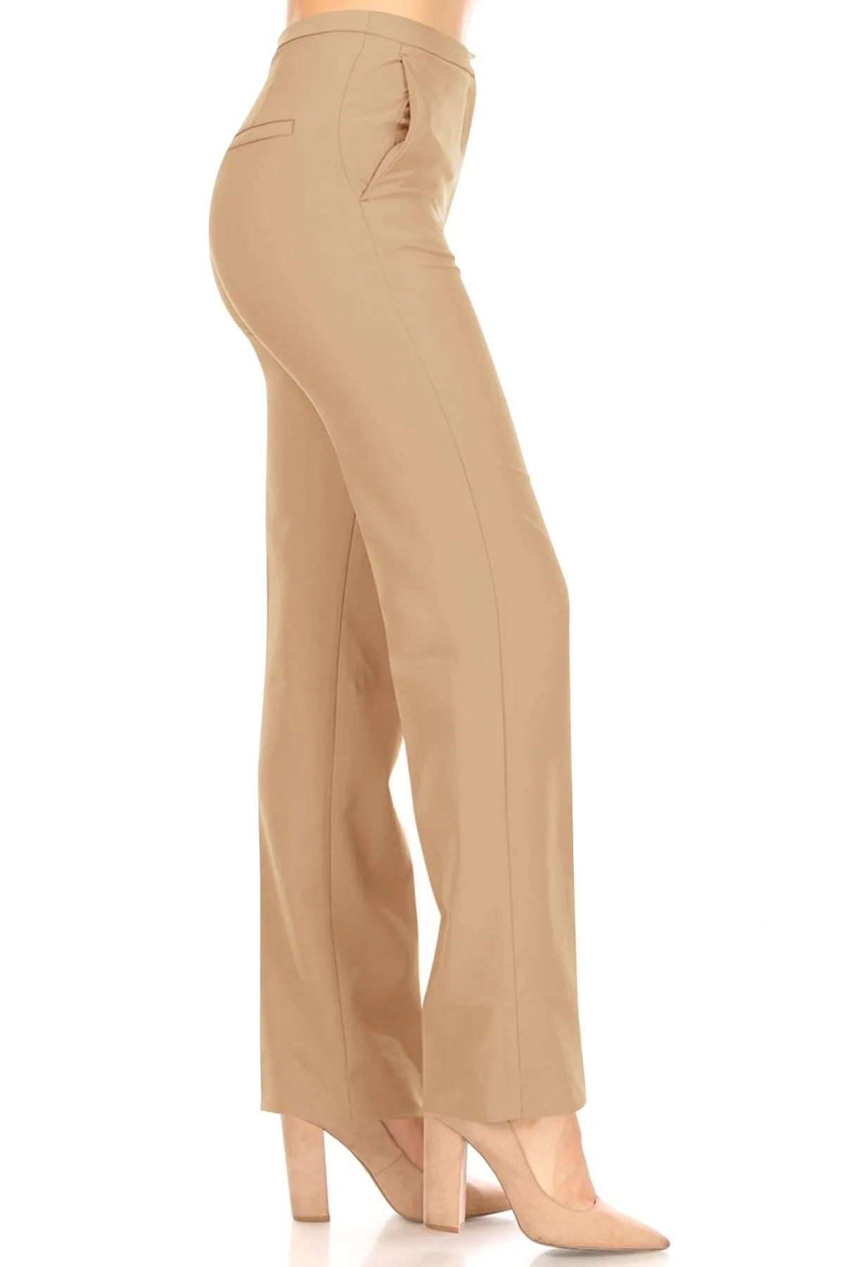 Women's Woven Solid Formal Long Pants