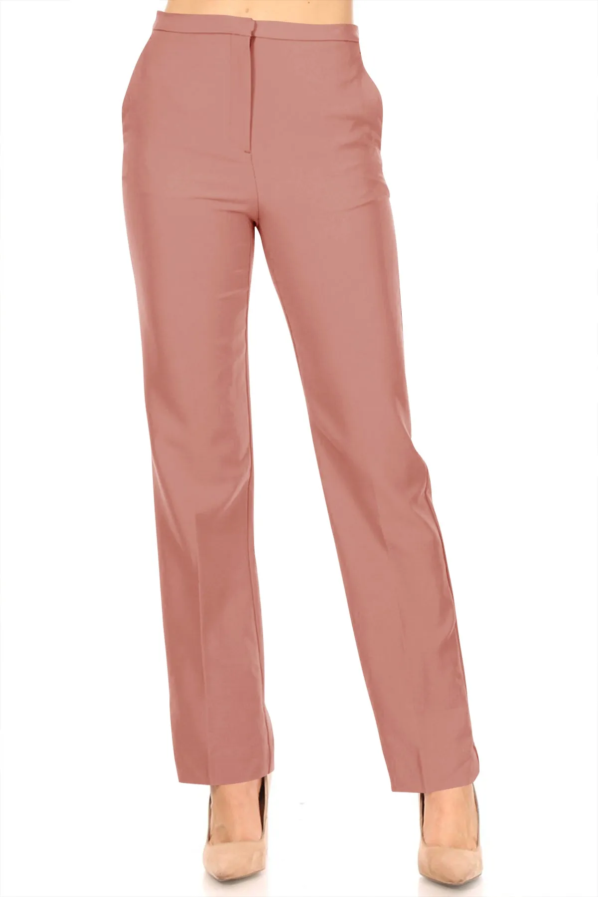 Women's Woven Solid Formal Long Pants