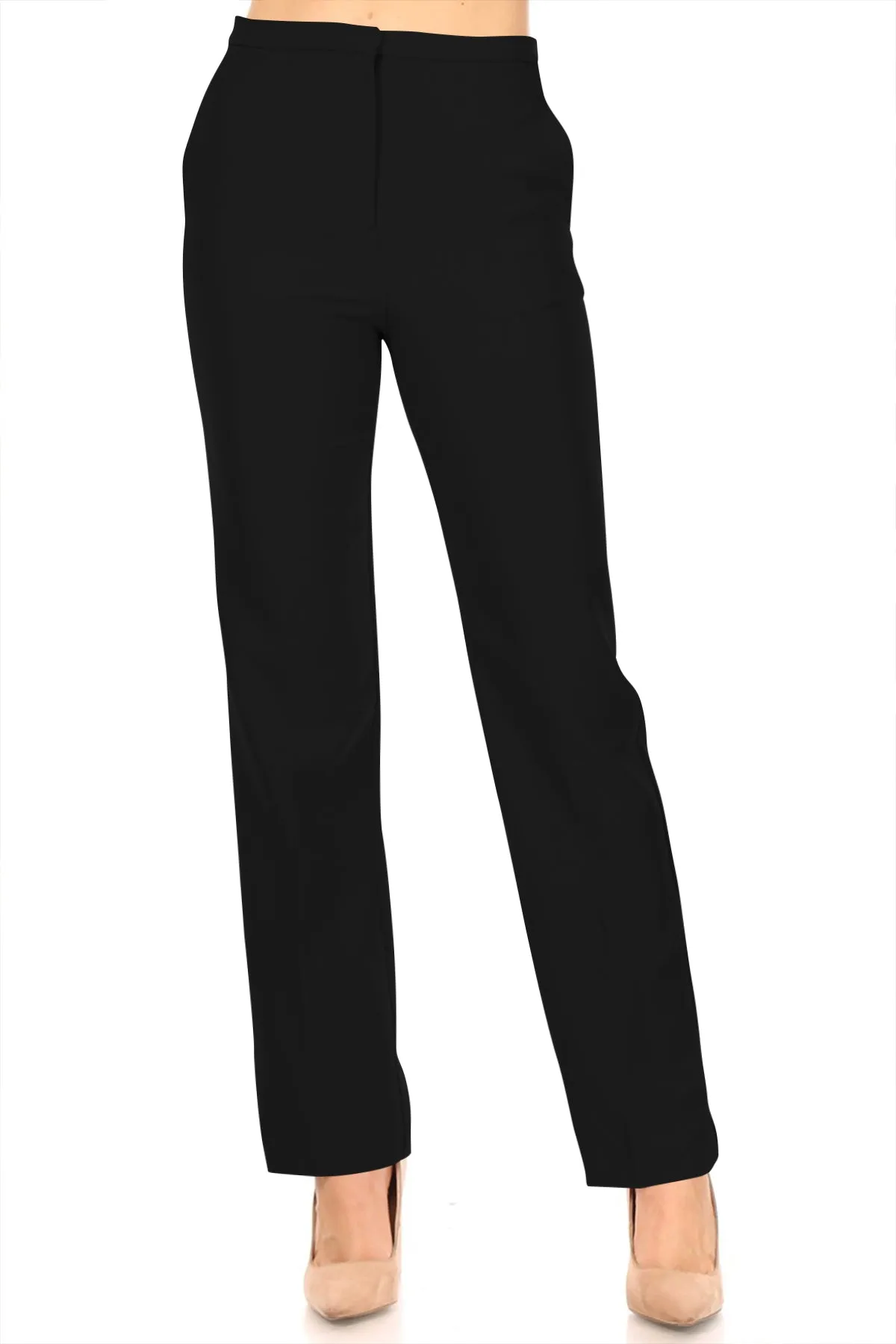 Women's Woven Solid Formal Long Pants