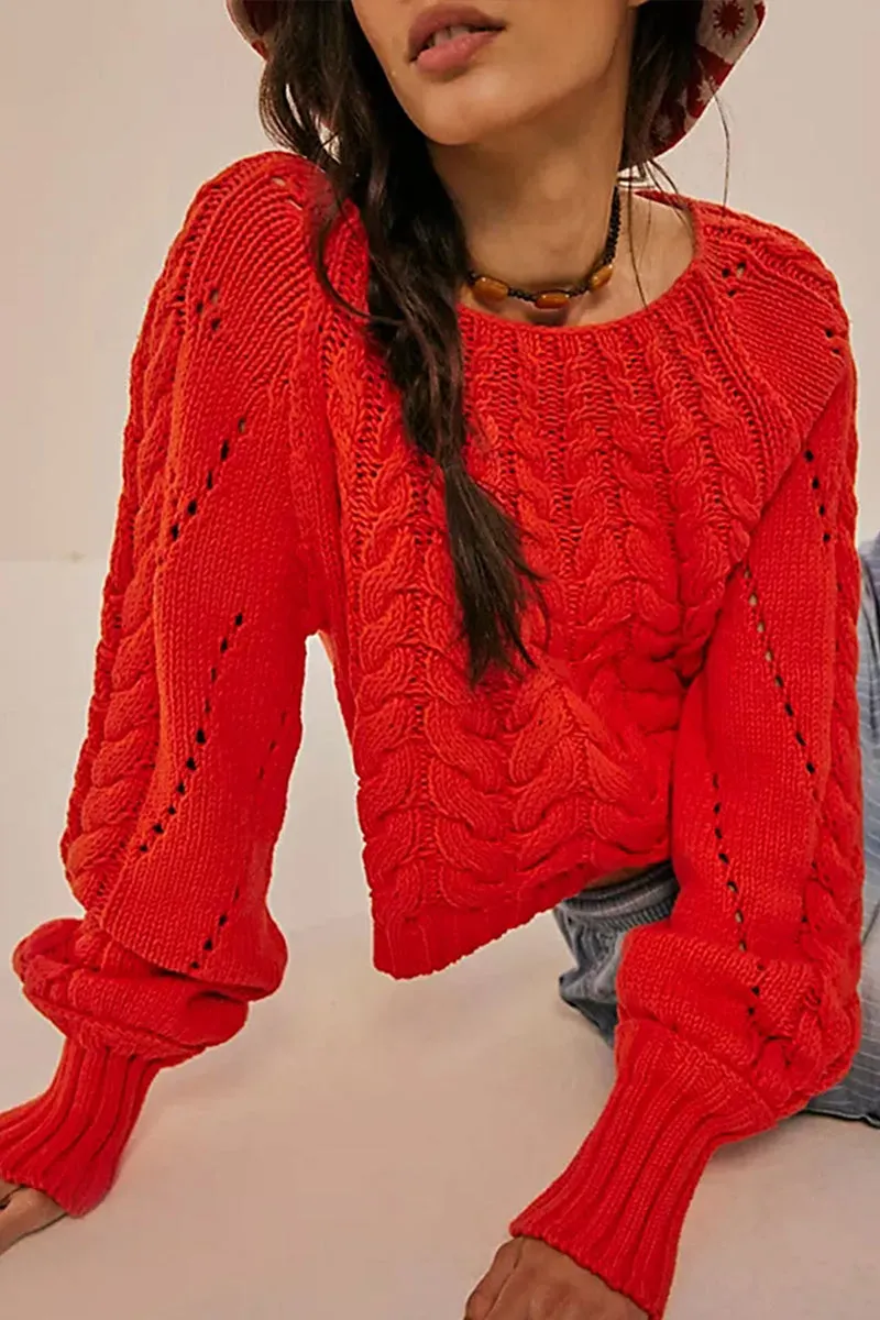WT3086 Round Neck Casual Sweater Outerwear