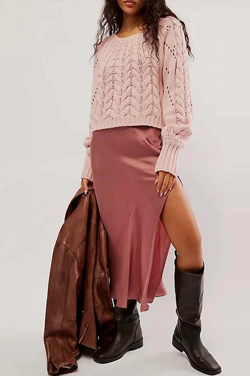 WT3086 Round Neck Casual Sweater Outerwear