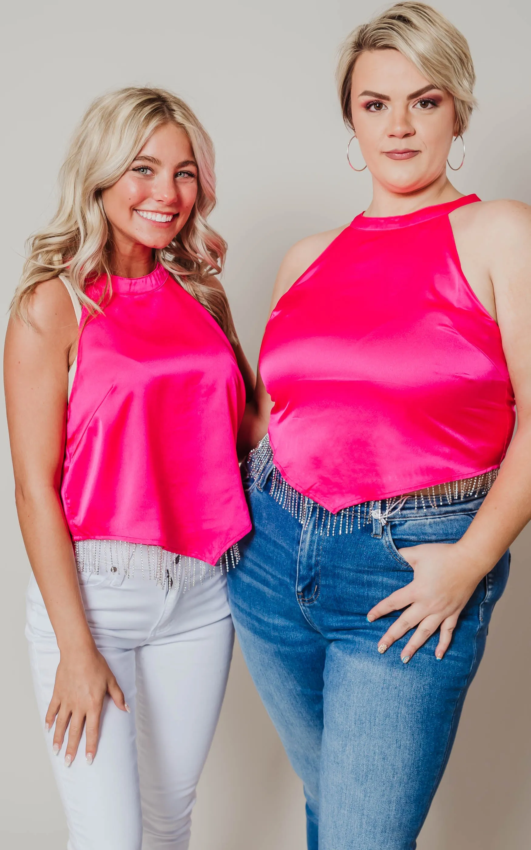 You're Stunning Rhinestone Crop Top - Final Sale