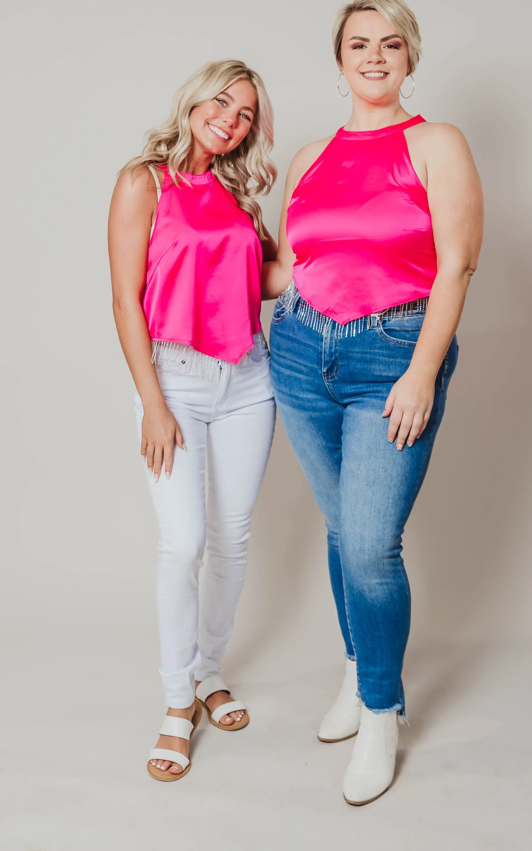 You're Stunning Rhinestone Crop Top - Final Sale