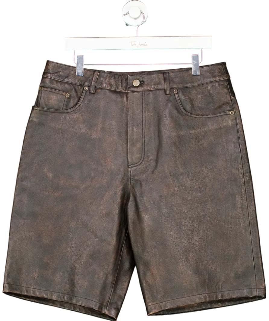 ZARA Brown Leather Shorts W31