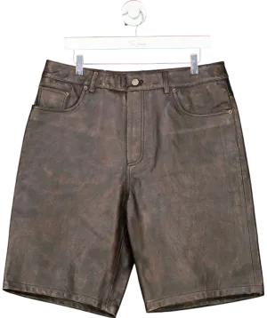 ZARA Brown Leather Shorts W31