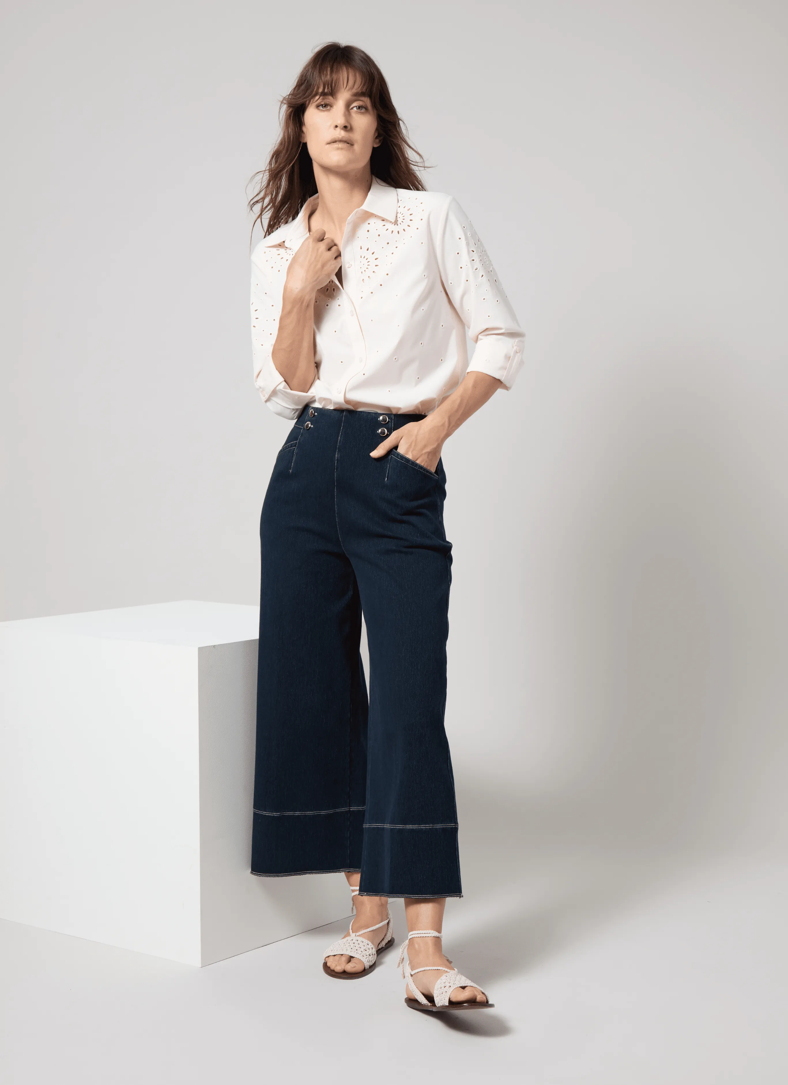 Zelie Eyelet Embroidered Shirt