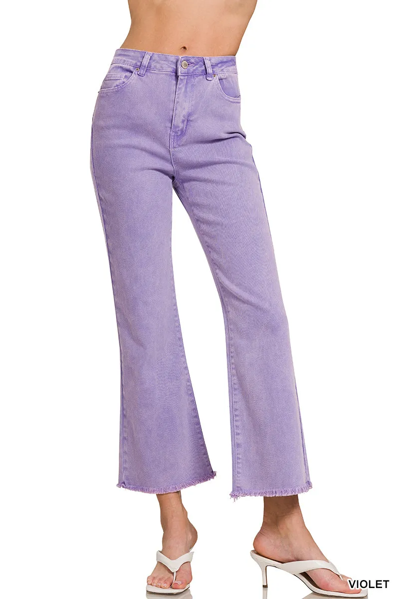 Zenana Acid Washed High Waist Bootcut Jeans